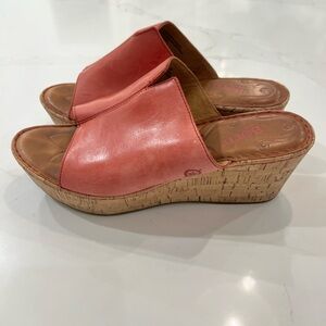 BOC by Born leather Wedges Salmon Size 10M